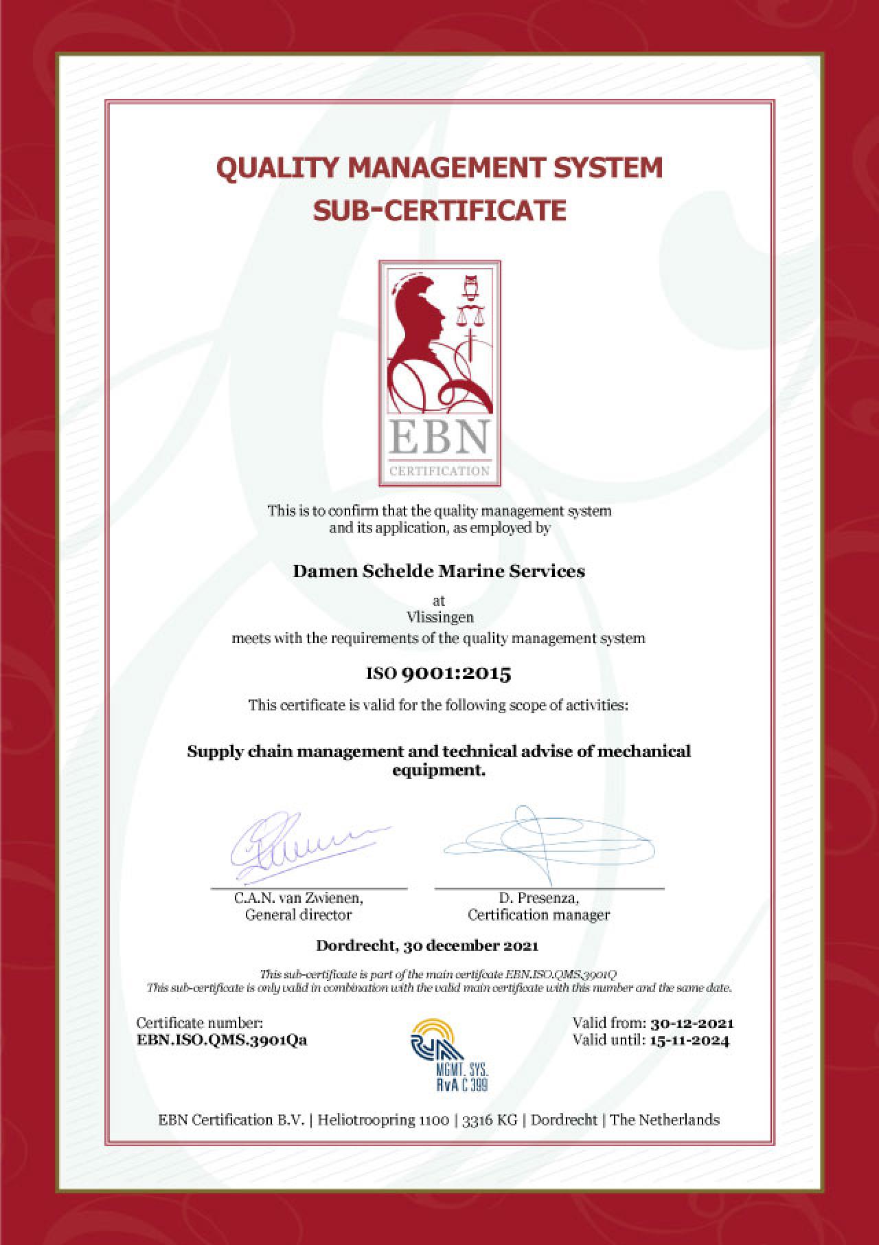EBN ISO 9001-2015